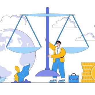 Premium Vector _ Principles and corporate ethics to do right thing social responsibility or integrity to earn trust justice for leadership concepts confident businessman leader lift balance ethical scale